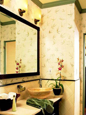 打造浪漫浴室的10种卫浴间壁纸9