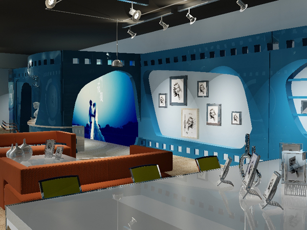 蓝色炫彩律动空间：摄影工作室装修设计案例4
