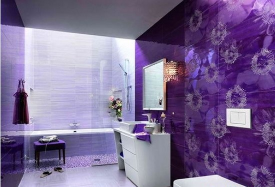 紫色卫浴间装修设计1