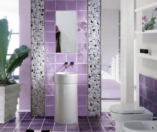 紫色卫浴间装修设计6