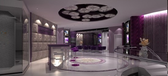 维纳斯婚纱影楼，紫色优雅中的性感装修設計5