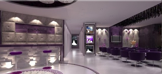 维纳斯婚纱影楼，紫色优雅中的性感装修設計4