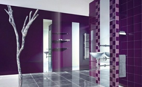 紫色卫浴间装修设计2