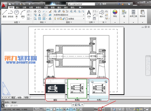 如何制作AutoCAD模型和图纸空间切换2