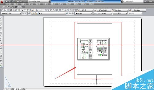 CAD2014怎么查看图纸打印效果？CAD模型空间与图纸空间切换介绍8