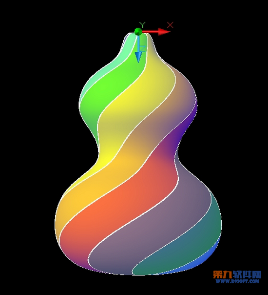 AutoCAD绘制彩虹色葫芦教程10