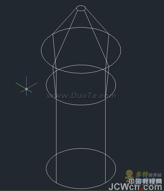 AutoCAD三维建模之弧叉形十字螺丝刀头的绘制6