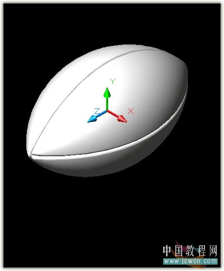 AutoCAD如何画一只逼真的橄榄球7