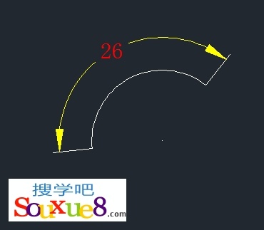 CAD2013弧长标注用于标注圆弧5