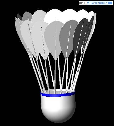 AutoCAD三维建模制作立体羽毛球15