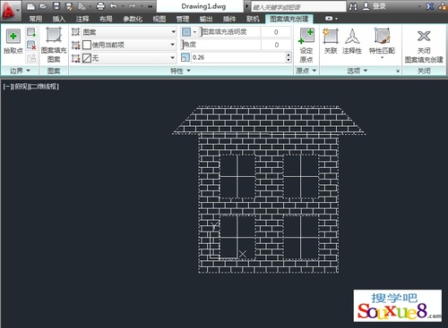AutoCAD2013填充图形练习实例5