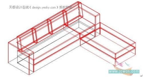 AutoCAD三维造型实例：制作直线沙发5
