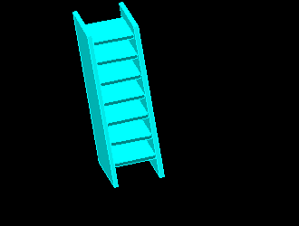 AutoCAD三维建模系列教程：拉升、复制移动制作木梯2