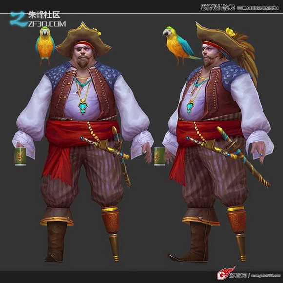3DSMAX制作网游中胖胖的海盗1