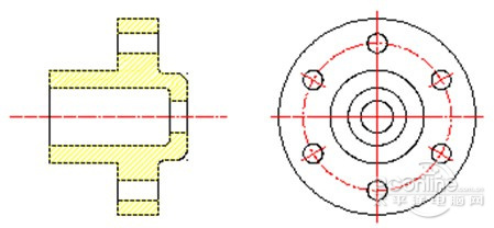 浩辰CAD机械教程之法兰轴类零件绘制6
