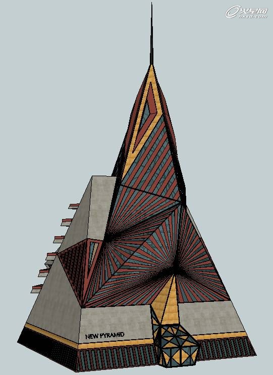 3DSMAX之金字塔建筑方案表现方法详解2