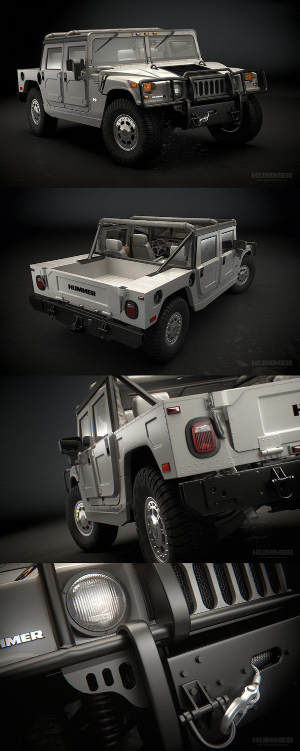 3DSMAX制作超逼真的悍马汽车模型1