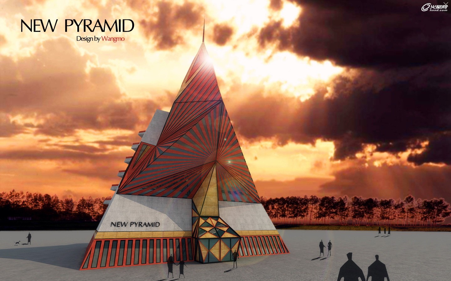 3DSMAX之金字塔建筑方案表现方法详解1
