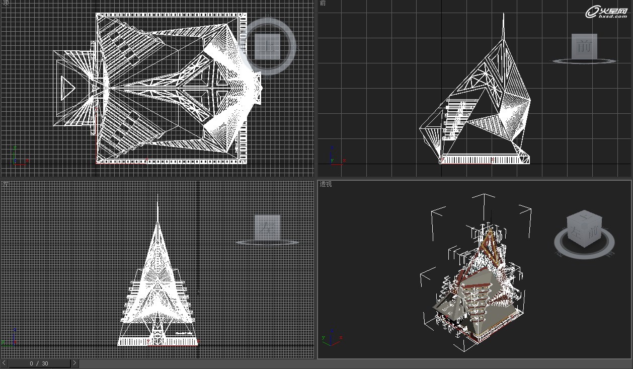 3DSMAX之金字塔建筑方案表现方法详解7