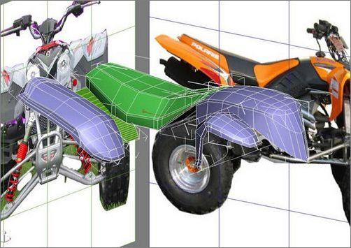 3DS max制作豪华四轮摩托车教程4