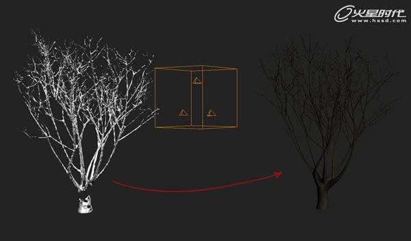 3ds Max教程:模拟实现树上积雪的效果11