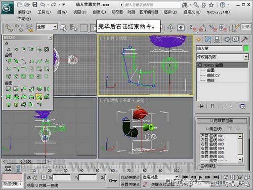 3Ds Max仙人掌的NURBS建模教程5