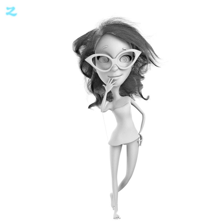 maya和zbrush制作卡通的戴眼镜女孩教程17