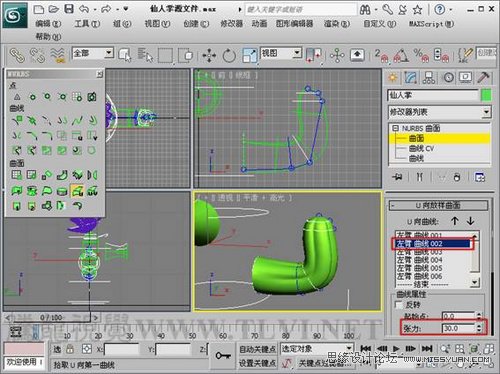 3Ds Max仙人掌的NURBS建模教程14