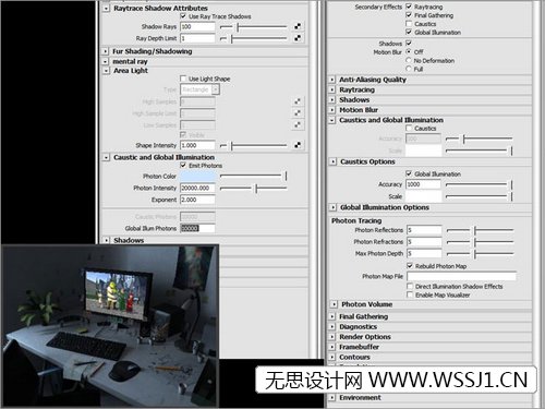 Maya配合Mentalray渲染真实办公桌面4