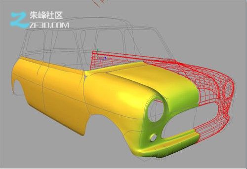maya红色迷你轿车建模材质渲染教程2