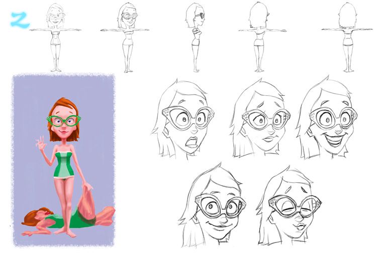 maya和zbrush制作卡通的戴眼镜女孩教程2