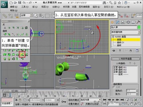 3Ds Max仙人掌的NURBS建模教程12