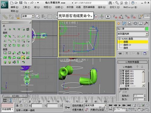 3Ds Max仙人掌的NURBS建模教程13