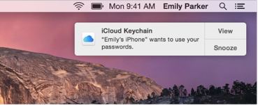 OS X Yosemite: 设置 iCloud 钥匙串1