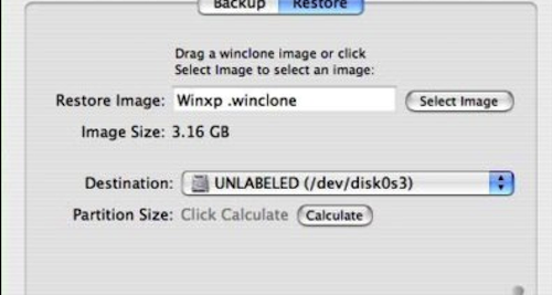 怎么用Winclone备份win7还原苹果电脑系统4