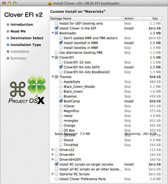 如何使用四叶草Clover安装OS X小牛6