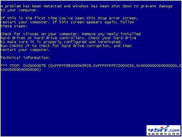 进入XP系统蓝屏提示“stop:0X0000007B”解决1