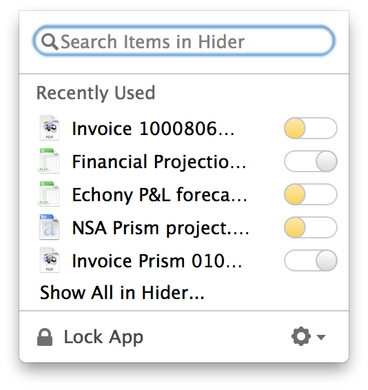 Hider 2在Mac上使文件隐藏5
