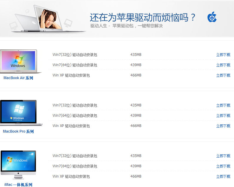 苹果电脑装Windows7驱动大全、Macbook电脑win7驱动安装1