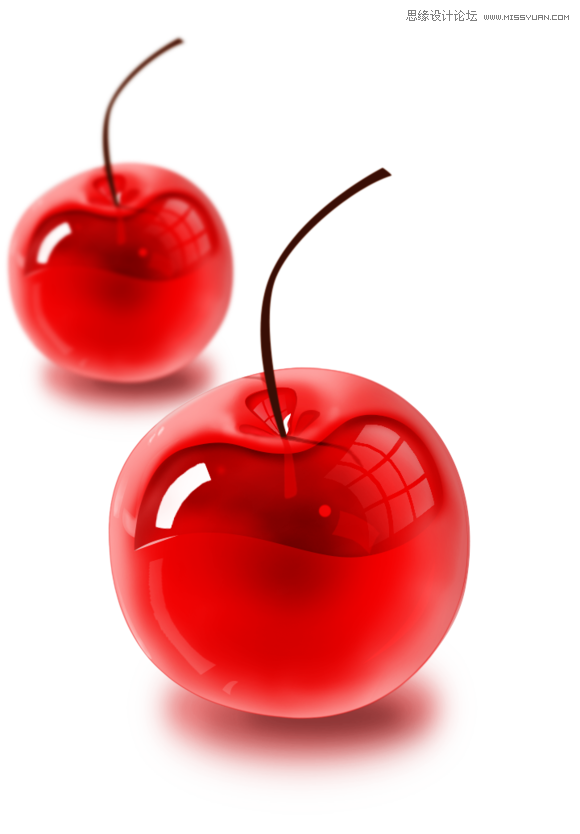 Photoshop绘制晶莹剔透的红色樱桃1