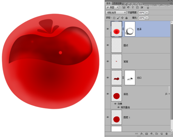 Photoshop绘制晶莹剔透的红色樱桃10