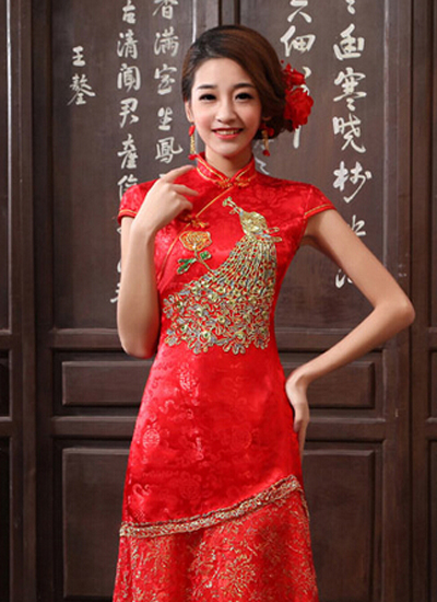 传统新娘旗袍发型图片6