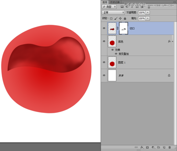 Photoshop绘制晶莹剔透的红色樱桃7