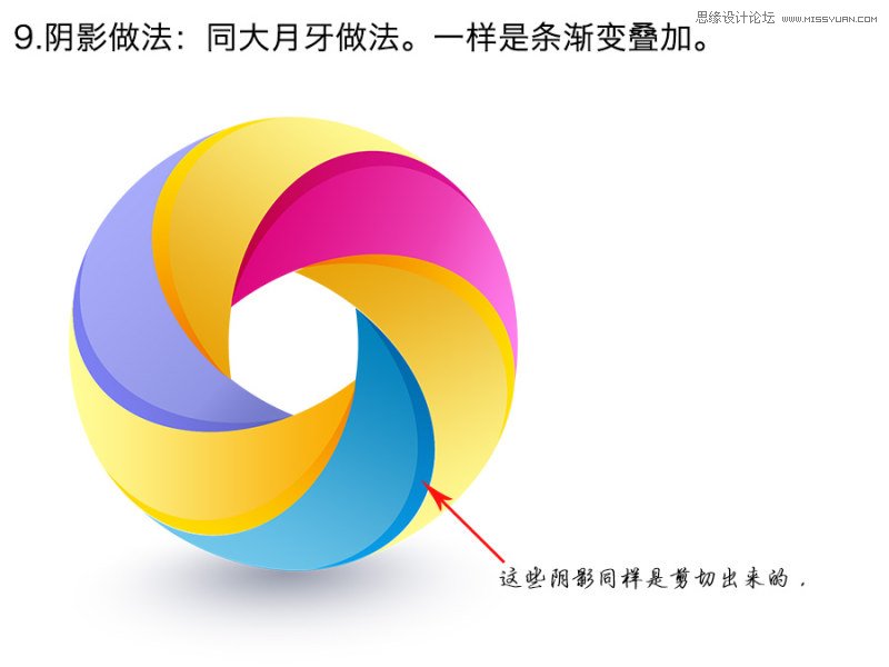 Photoshop设计简洁的彩色圆环LOGO教程9