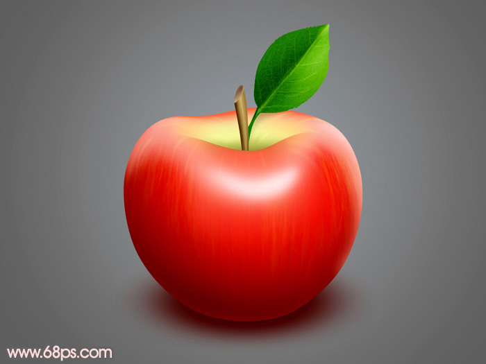 Photoshop制作细腻逼真的红富士苹果1