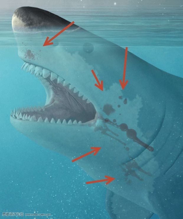 Photoshop合成章鱼岛渔夫出海钓鲨鱼教程22