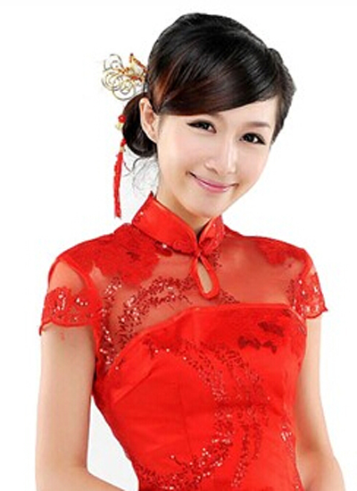 传统新娘旗袍发型图片9