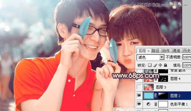Photoshop在LAB模式调出情侣照片柔美肤色效果30