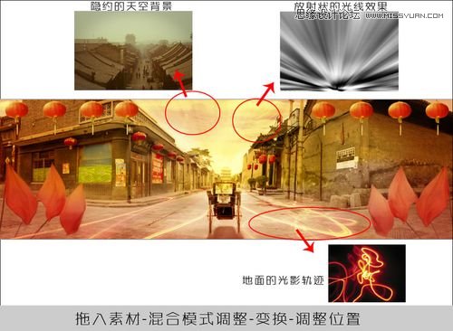 Photoshop巧用素材合成中国风全景背景图9