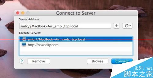 苹果Mac系统怎么添加常用服务器1
